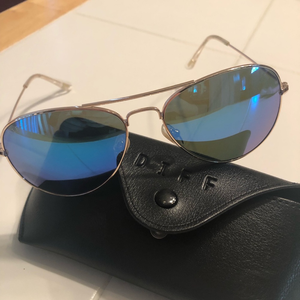 Diff Cruz Blue & Gold Sunglasses